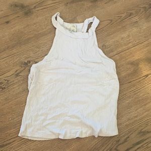 White halter crop top